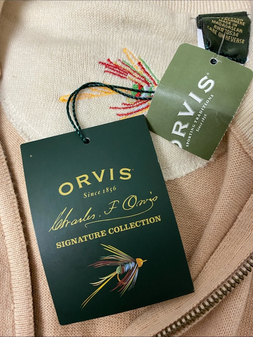 Orvis Half-Zip Cotton Cashmere Sweater Vest NWT